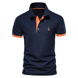 Dropshipping Polo Giraffe Shirt Men Quality Embroidery Summer Short Sleeve Polo Casual Business Social Mens Polos BR Size