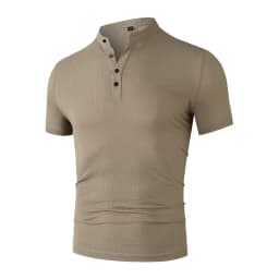 Men's Business Casual Short Sleeve POLO Shirt Bone Flower Solid Color Breathable Comfortable Fashion Summer Versatile Top
