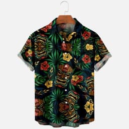 Men's Fashion Summer T-Shirts Hawaiian 3d Print Cozy Casual One Button Shirts Short Sleeve Beach Oversized Shirts