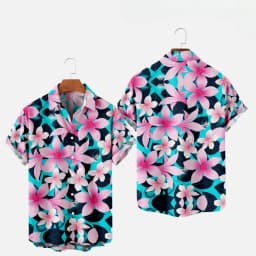 Men's Fashion Summer T-Shirts Hawaiian 3d Print Cozy Casual One Button Shirts Short Sleeve Beach Oversized Shirts