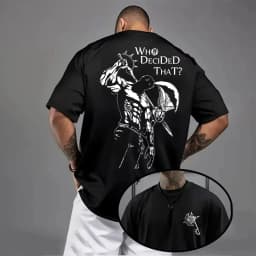 New Who Decided That? Escanor Warrior Print T Shirt Men's and Women's Cotton Dark Gothic Streetwear 2026 Summer Casual T Shirt