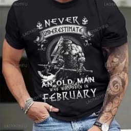 American Skull Print Pattern Men's Soft and Breathable Round Neck T-Shirt Suitable for Outdoor Leisure Shopping Wear