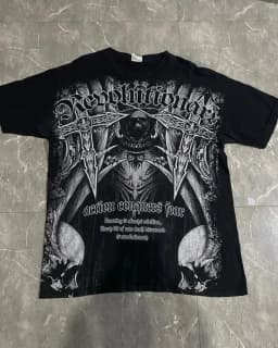 European and American men's summer Gothic angel wing skull print soft and breathable round neck T-shirt outdoor street top