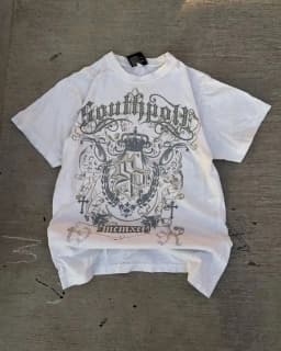 European and American men's summer Gothic angel wing skull print soft and breathable round neck T-shirt outdoor street top
