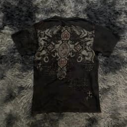 European and American men's summer Gothic angel wing skull print soft and breathable round neck T-shirt outdoor street top