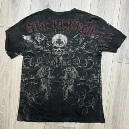 European and American men's summer Gothic angel wing skull print soft and breathable round neck T-shirt outdoor street top