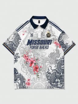 The 2025 Summer New Men's Short-Sleeved POLO Shirt Features a Casual Fashionable and Breathable 3D Pattern Print