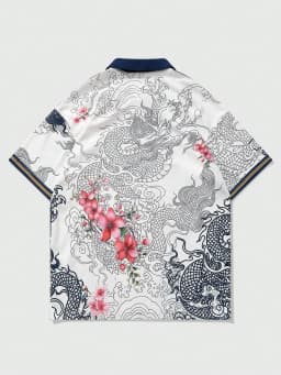 The 2025 Summer New Men's Short-Sleeved POLO Shirt Features a Casual Fashionable and Breathable 3D Pattern Print