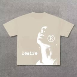 Vintage 2026 Desire Graphic Print Cotton T-Shirt Men Y2K Summer Short Sleeves Vintage Oversize Tshir