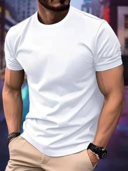 2026 New Spring / Summer Luxury Men's Fashion T-shirt Crewneck Casual Trend Y2K High-end High Quality Fitness Sports T-shirt