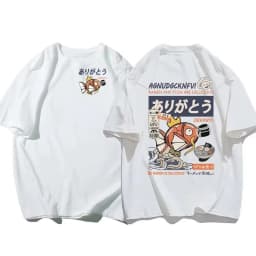 Japanese Streetwear T-shirt Men Koi Fish Soy Sauce Print Casual Women Short Sleeve Tee Summer 2025 Anime Fashion Y2k Clothes