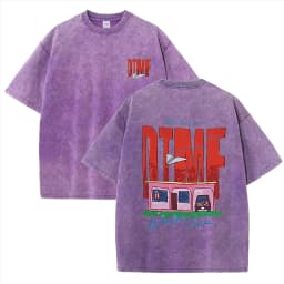 2026 Vintage Washed Beige T Shirt Bad Bunny DTMF World Tour Graphic Tee Unisex Casual Streetwear
