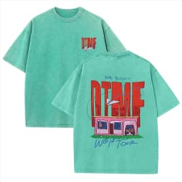 2026 Vintage Washed Beige T Shirt Bad Bunny DTMF World Tour Graphic Tee Unisex Casual Streetwear