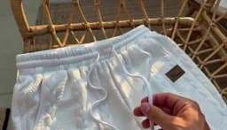 Men's White Drawstring Casual Shorts Summer Loose Breathable 5 Inch Shorts