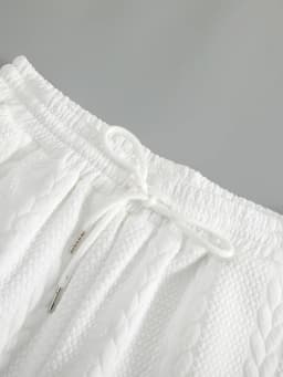 Men's White Drawstring Casual Shorts Summer Loose Breathable 5 Inch Shorts