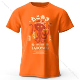 Japanese Octopus Chef Printed 100% Cotton T-Shirt, Soft & Breathable Round Neck Short Sleeve Tee, Unisex Fun & Cultural Style
