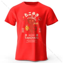 Japanese Octopus Chef Printed 100% Cotton T-Shirt, Soft & Breathable Round Neck Short Sleeve Tee, Unisex Fun & Cultural Style