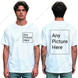 Custom Personalized Your Photo Man T Shirt for Boys Front Back Print Customized Funny Tshirts for Men Short T-shirt Tops Tees