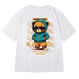 M-8XL Men T-Shirt Oversize Loose Fashion American Vintage Sunglasses Bear Print T-Shirt Simple Casual Tops Summer Lovers'clothes