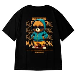 M-8XL Men T-Shirt Oversize Loose Fashion American Vintage Sunglasses Bear Print T-Shirt Simple Casual Tops Summer Lovers'clothes