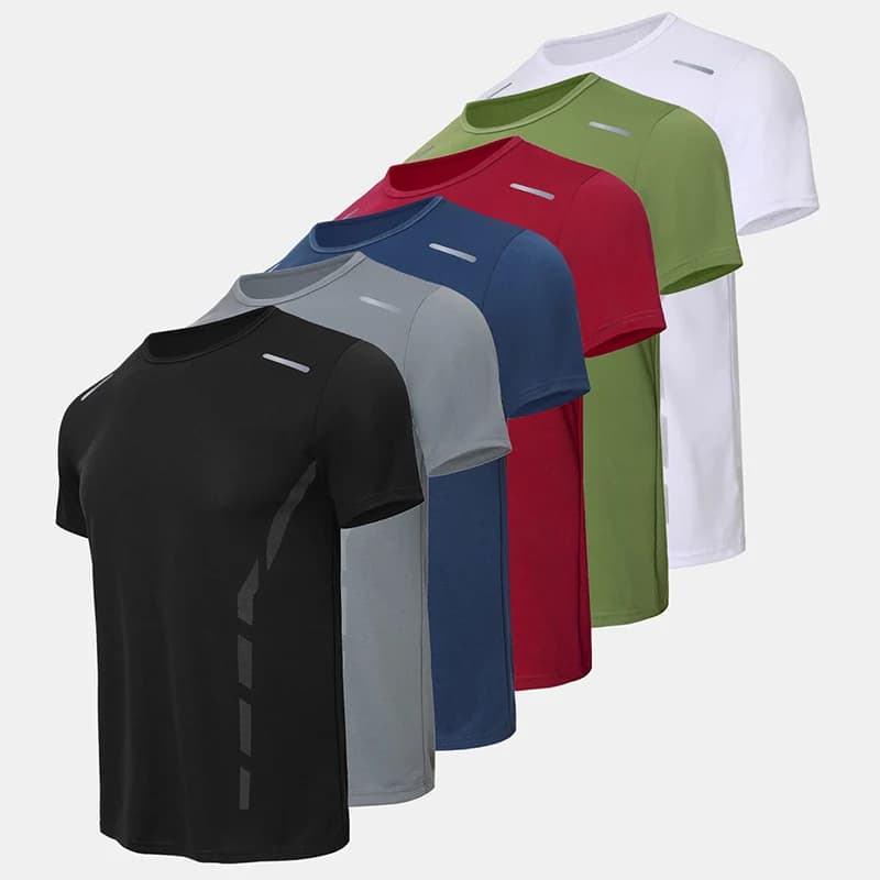 Summer Men's Multi-Color Printed Round Neck Top, Casual Sports Plus Size Short Sleeved Versatile Fashion T-Shirt, Breathable