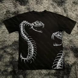 Retro Classic Gothic Style T-shirt Print Oversized Shirt High Street Shirts Gothic Round Neck Cotton Tops New Mens Women T Shirt