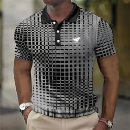 The 2025 Summer New Men's POLO Shirt Is Breathable Sweat-Absorbent Casual and Fashionable with 3D Printed Men's T-Shirt