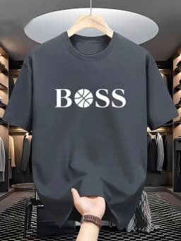 Men's summer fashion casual sports loose print round neck short sleeved T-shirt topBreathable Quick Drying