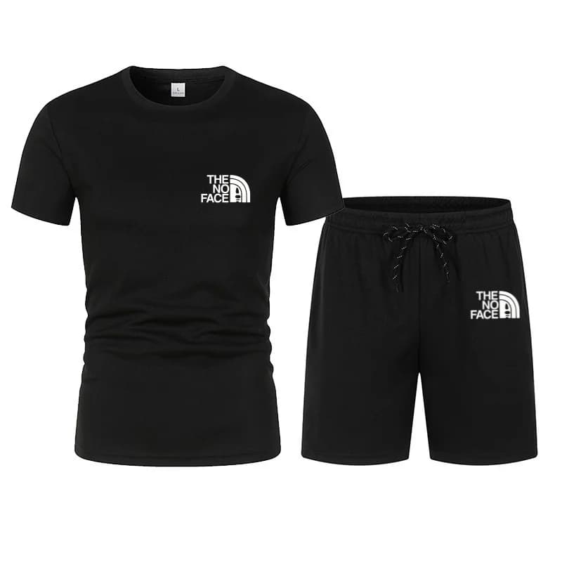 Summer Fashion Trend Casual Sports Two-Piece Set Trendy Men's Short-Sleeved T-Shirt+Shorts Set