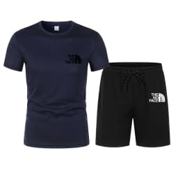 Summer Fashion Trend Casual Sports Two-Piece Set Trendy Men's Short-Sleeved T-Shirt+Shorts Set