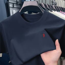 Unisex Classic Pony T Shirts 100% Cotton Crew Neck Short Sleeve Solid Color Basic Tee Men Women Summer Casual Polo Tops