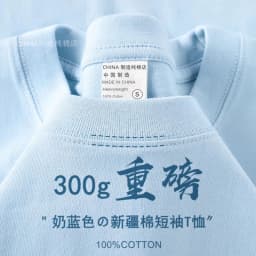 xinjiang cotton500G Heavy PureCotton Thick Drop Shoulder Short sleeve T-shirt Solid Loose Casual Men's and Women's Basic Half