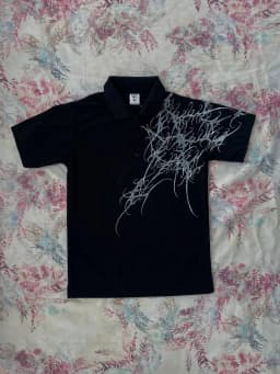 Y2K Polo Shirt Print Rock Goth Oversized T-shirt Hip Hop Button-down Collar Shirt Punk Casual Tee Minimalist and Fashionable