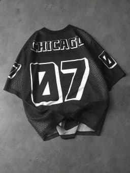 Men's Hip Hop 07 Printed Mesh Short Sleeve T-Shirt Black Jersey Number Jersey Baggy Jersey Sport Breathable Streetwear