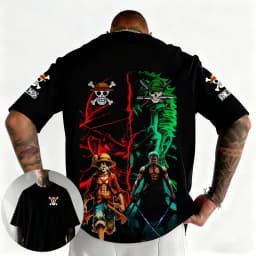 2026 New for One Piece Japanese Anime Printed Men's T-Shirt Roronoa Zoro Harajuku Short Sleeve Luffy T-shirt Clothing Y2k