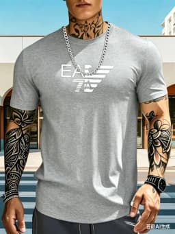 100% Pure Cotton Men's Summer Fashion Hot Selling Short-Sleeved Breathable Casual Round-Neck T-Shirt
