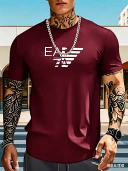 100% Pure Cotton Men's Summer Fashion Hot Selling Short-Sleeved Breathable Casual Round-Neck T-Shirt