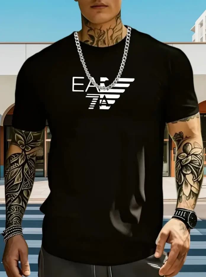 100% Pure Cotton Men's Summer Fashion Hot Selling Short-Sleeved Breathable Casual Round-Neck T-Shirt