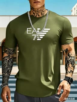 100% Pure Cotton Men's Summer Fashion Hot Selling Short-Sleeved Breathable Casual Round-Neck T-Shirt
