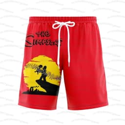 26 Holiday Summer Vacation Hawaiian Shorts Men's The Simpsons Print Shorts Doughnut Waves Print T-Shirt Beach Men Shorts S