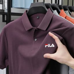 Men's Polo Shirt - Single Button Printed Shirt for Casual Business Wear in Summer, Breathable for Exercise.