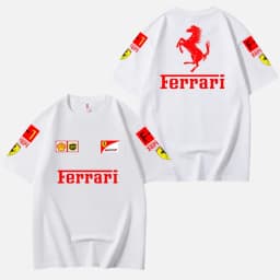 Scuderia Ferrari 2026 Charles Leclerc 2026 Cotton Hamilton Schumacher T-shirt, Racing Fan Short-Sleeve Shirt, Motorcycle Tees