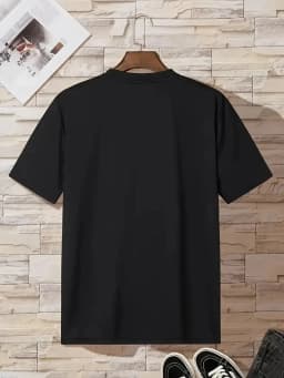 100% Polyester Men's Loose T-Shirt Breathable Casual Fashion French Bulldog Pattern Printed Short Sleeved Round Neck Top