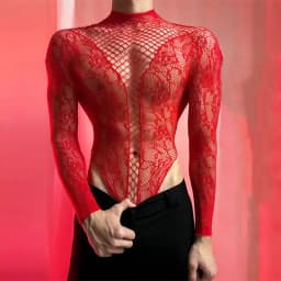 2026 New Men's Long Sleeve Tight-fitting T-Shirt Cutout Backless Short-Sleeve Sissy Top Round-Neck Sheer Summer Fitted Tank Vest