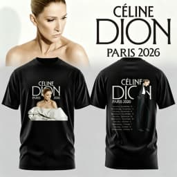 Celine Dion Paris 2026 Fan Tour Gift T-shirt Men Women 2026 Summer New Fashion Men's T-shirt Pop music Streetwear Hip Hop Tees