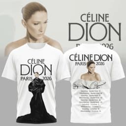 Celine Dion Paris 2026 Fan Tour Gift T-shirt Men Women 2026 Summer New Fashion Men's T-shirt Pop music Streetwear Hip Hop Tees