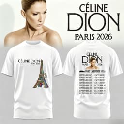 Celine Dion Paris 2026 Fan Tour Gift T-shirt Men Women 2026 Summer New Fashion Men's T-shirt Pop music Streetwear Hip Hop Tees