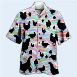 Newest Loose Breathable 3D Print Trendy Cool Fashion Chicken Shirts Beach Hawaiian Top Short Sleeves Summer Men's Men Tee