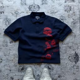 European and American Men's Summer Personalized Totem Lip Print Soft and Breathable Polo Short Sleeved T-Shirt Outdoor Casual To
