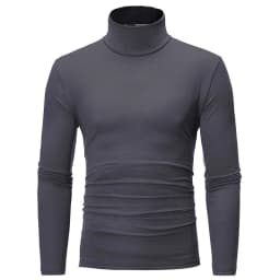 Autumn Winter Men's High Neck T-shirt Slim Fit Fashion High Elastic Long Sleeve Casual Breathable Apparel Pullover